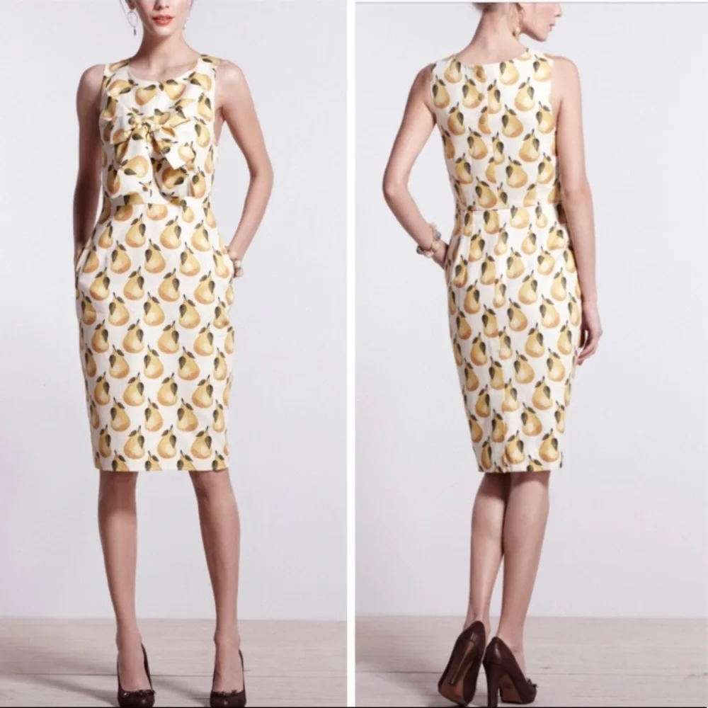 Anthropologie Nadinoo Pear Print Dress